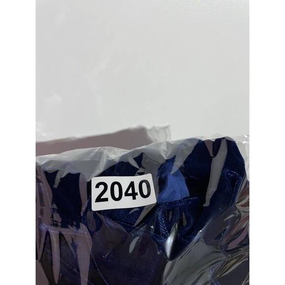 Vtg Y2K Velvet Dress 7/8 Blue Puff Sleeves Whimsigoth Holidays Prom Party USA - Picture 14 of 14